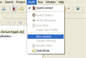 Creating new session from Xeclip main menu